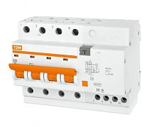 Выключатель автоматический дифференциальный АД-4 4п 63А C 30мА тип AC (7 мод) | код. SQ0221-0010 | TDM 